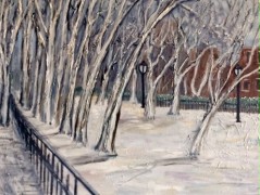Snow Scene at Park Theodor Roosevelt Park, NYC>